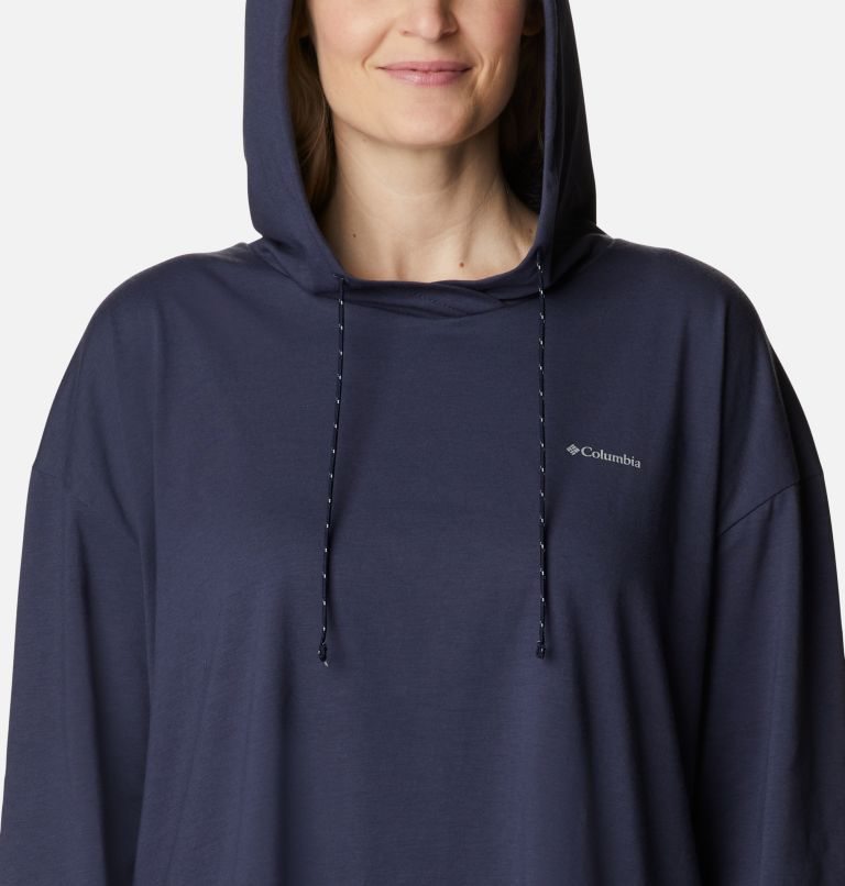 Women's Columbia Sun Trek Pullover Hoodie Navy | Plus Size CA-UA413